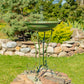 Two Birds Iron Birdbath with Verdi Green Finish