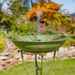 Two Birds Iron Birdbath with Verdi Green Finish