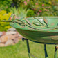 Two Birds Iron Birdbath with Verdi Green Finish