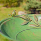 Two Birds Iron Birdbath with Verdi Green Finish