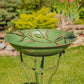 Two Birds Iron Birdbath with Verdi Green Finish