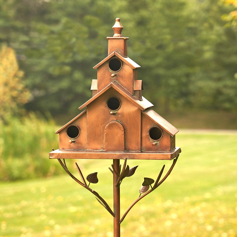 78.75 inch Tall Church Style Large Iron Birdhouse Stake Dublin