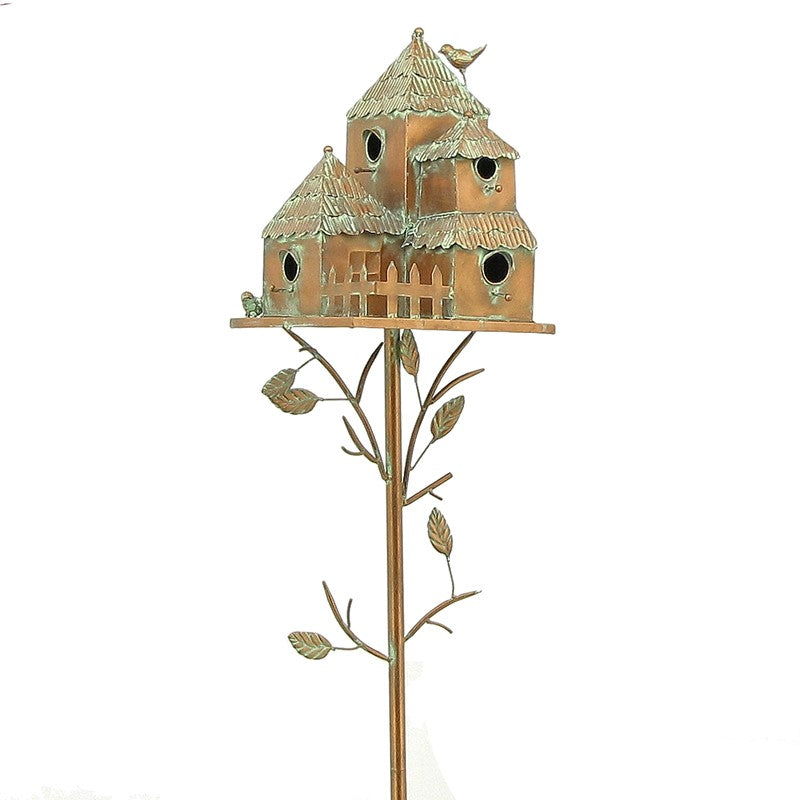 73.75 inch Tall Country Style Multi-Home Iron Birdhouse Stake Plumsteadville