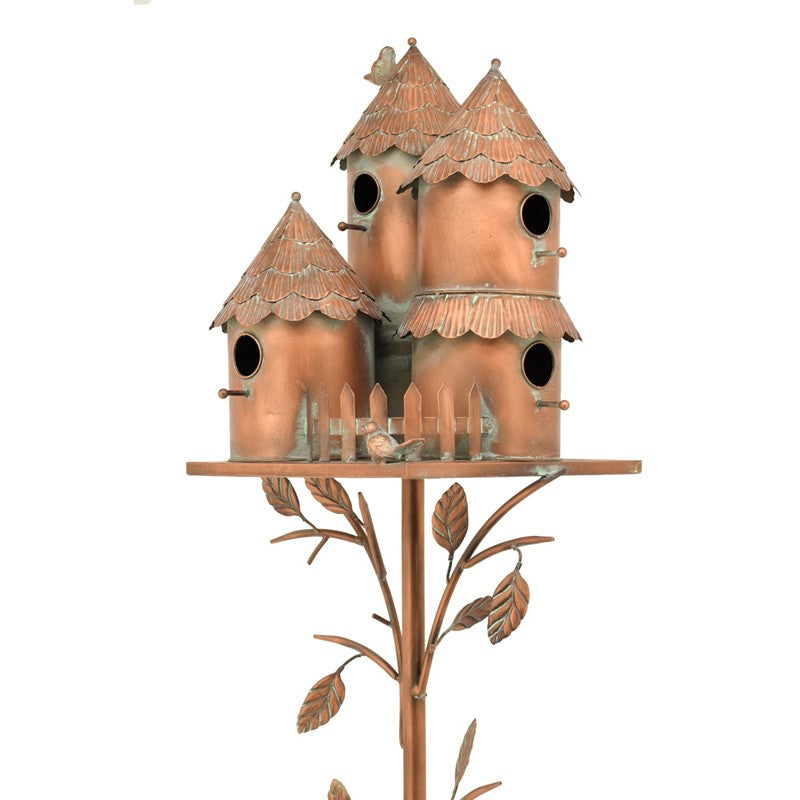 76.75 inch Tall Country Style Multi-Home Iron Birdhouse Stake Pipersville