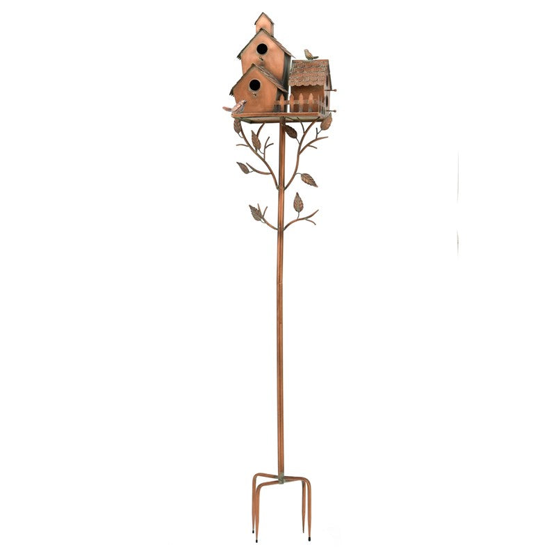 75 inch Tall Country Style Multi-Home Iron Birdhouse Stake New Britain