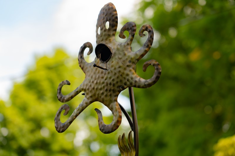 Coastal Style Birdhouse Stake - Octopus & Starfish