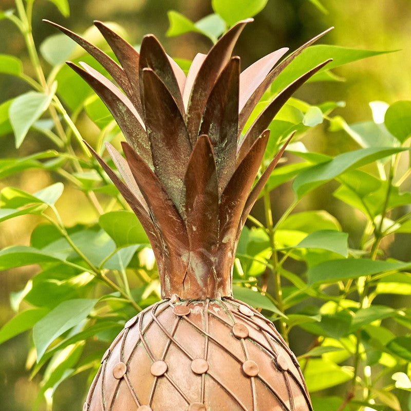 67.25 inch Tall Pineapple Shaped Copper Birdhouse Stake