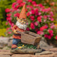 17" Tall Spring Gnome Garden Statue with Wheelbarrow