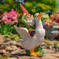 23" Tall Spring Gnome Garden Statue Riding a Duck