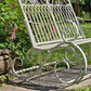 Tatiana Iron Rocking Garden Bench in Antique White