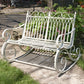 Tatiana Iron Rocking Garden Bench in Antique White