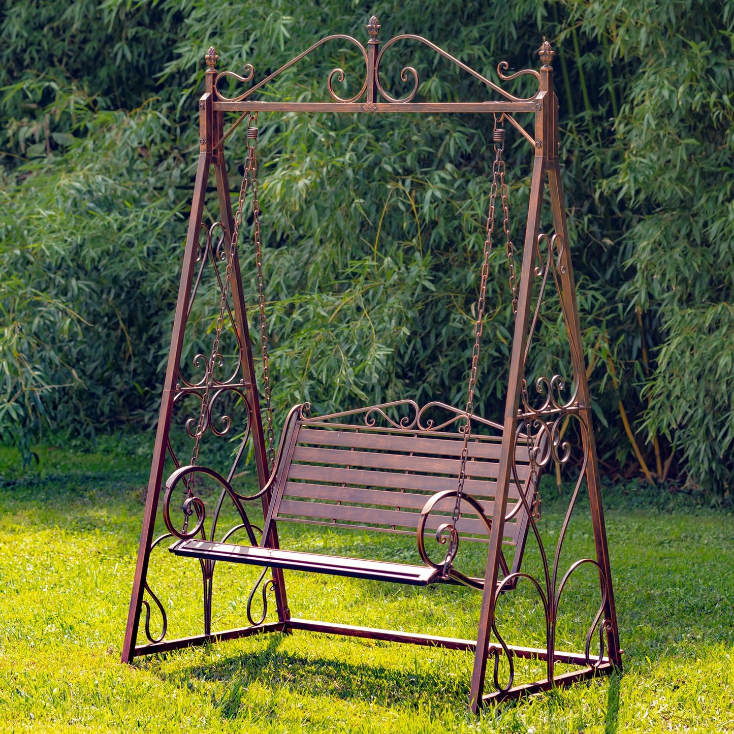 Monte Carlo 1968 Iron Swing Bench in Antique Bronze