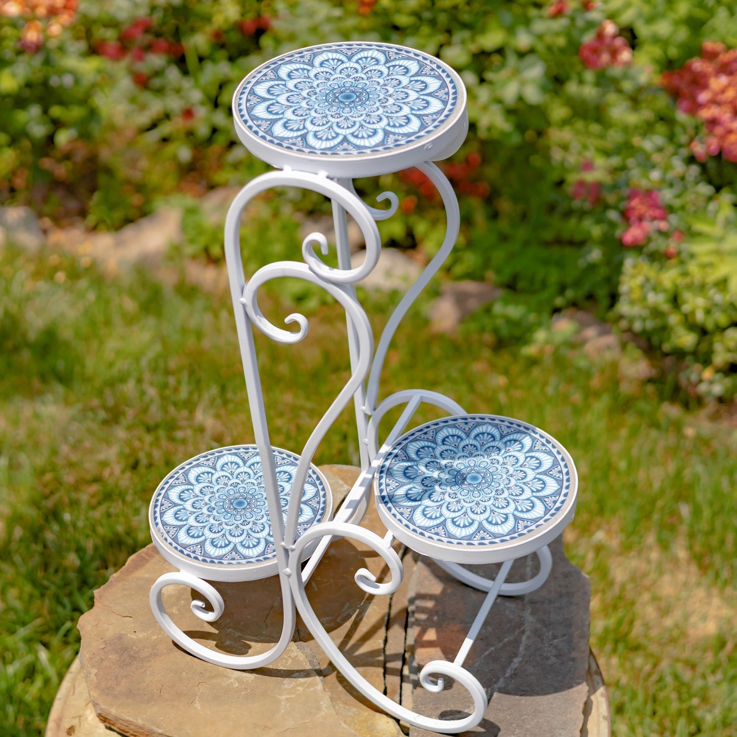 Seattle Three-Tier Mosaic Plant Stand