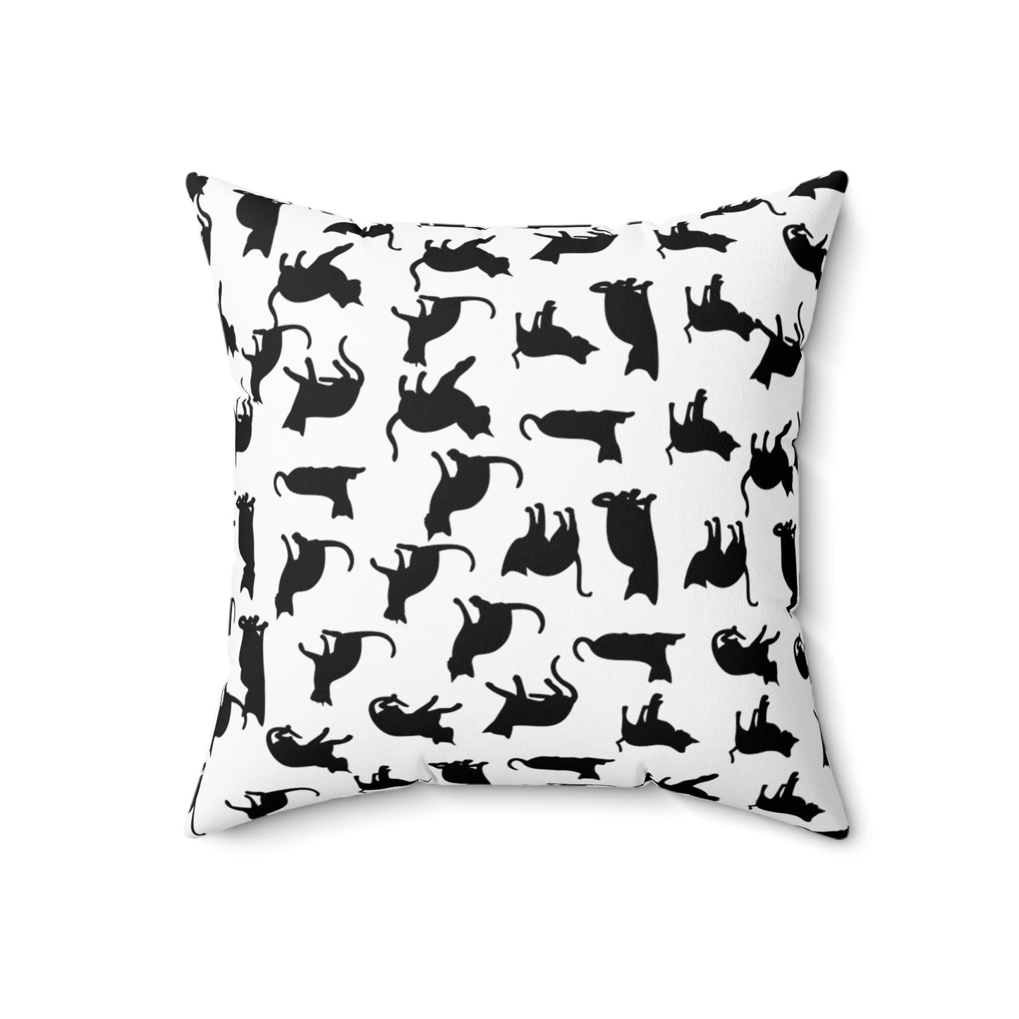 Black Cat AOP Spun Polyester Square Pillow