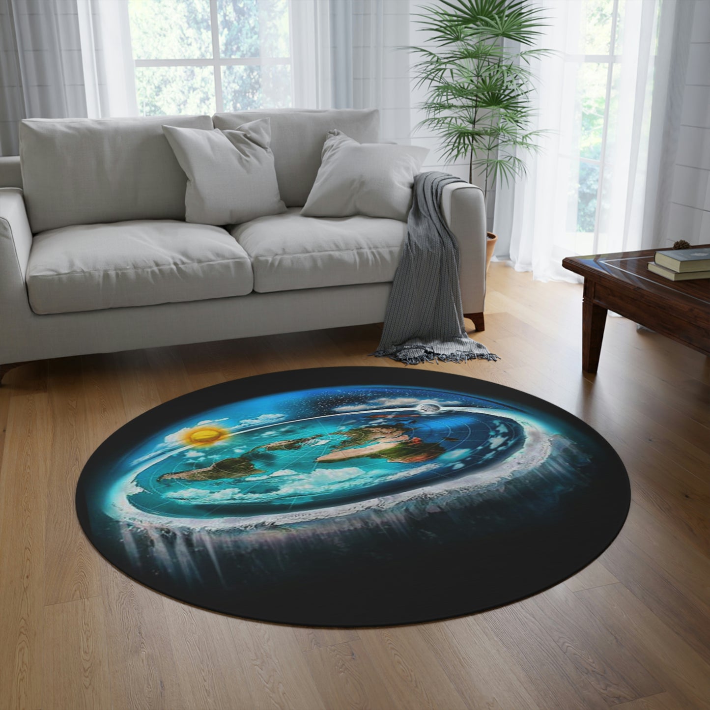 Flat Earth v2 Round Rug