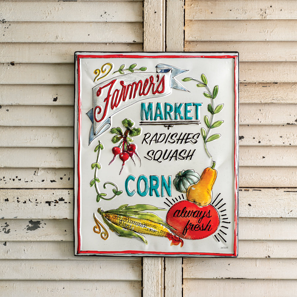 Farmer's Market Metal Sign - 14''W x 17½''H