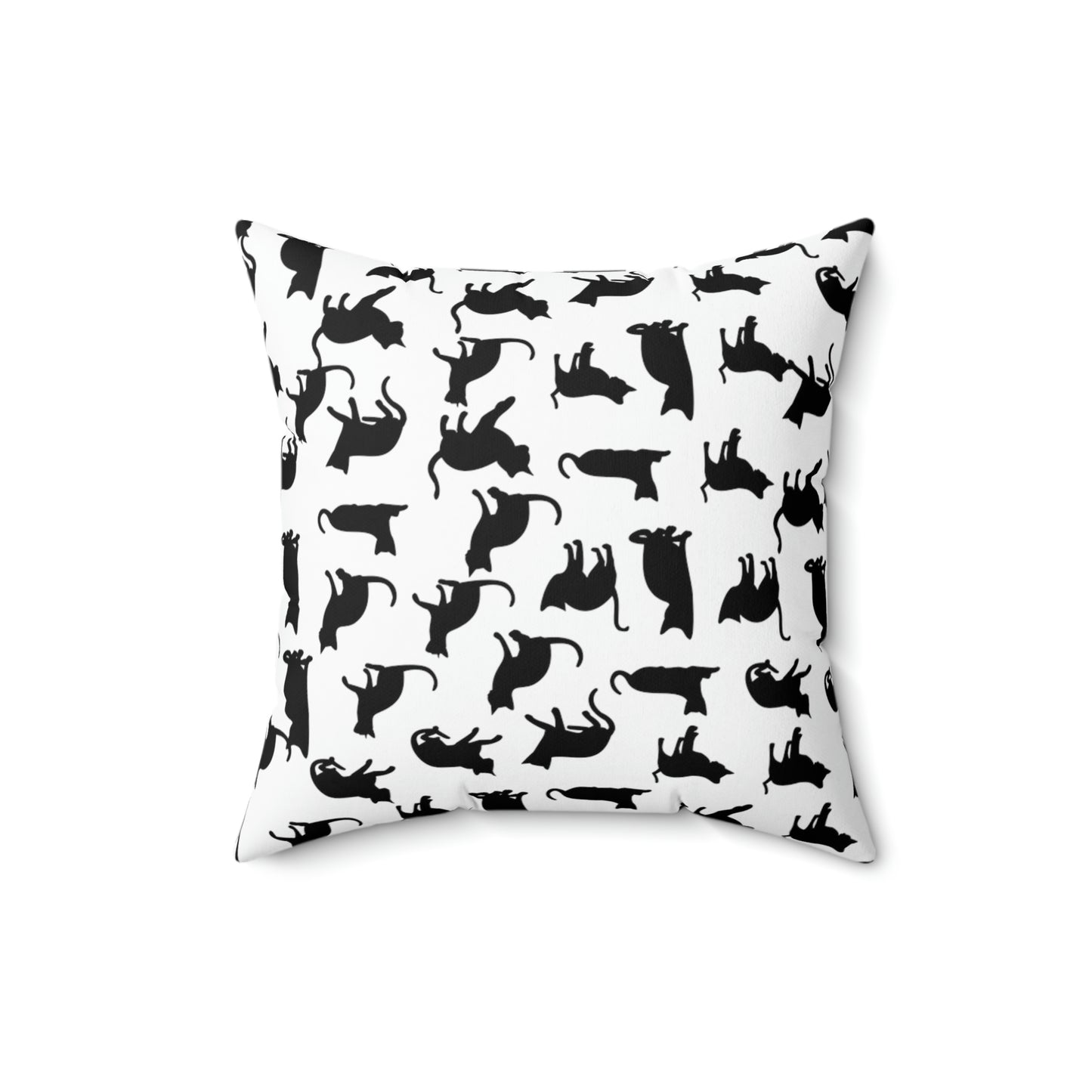 Black Cat AOP Spun Polyester Square Pillow