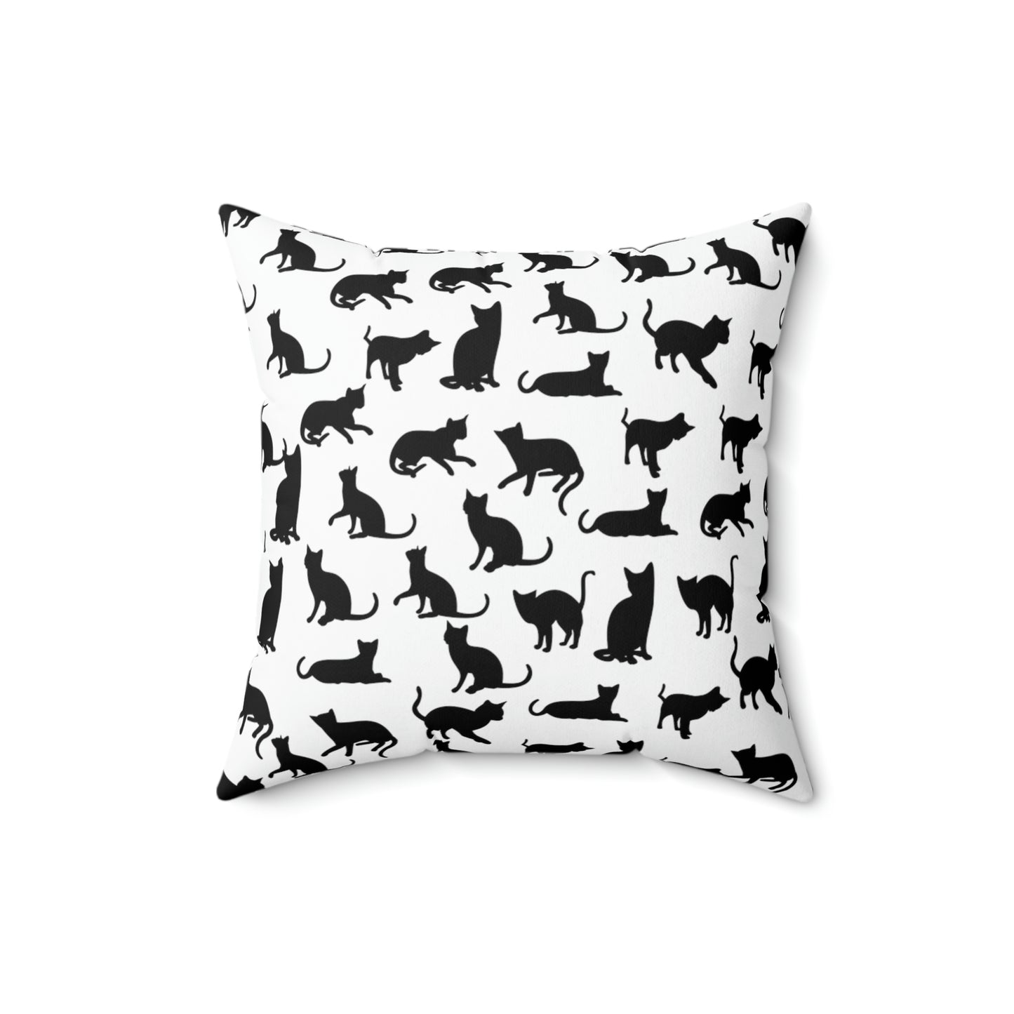 Black Cat AOP Spun Polyester Square Pillow