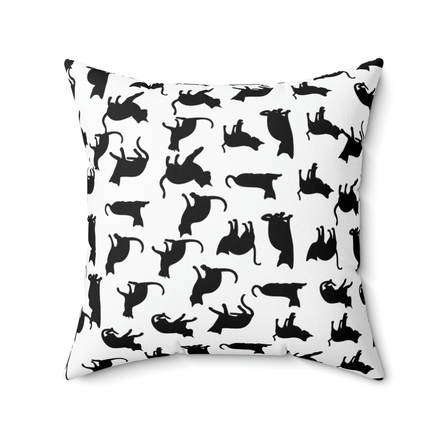 Black Cat AOP Spun Polyester Square Pillow