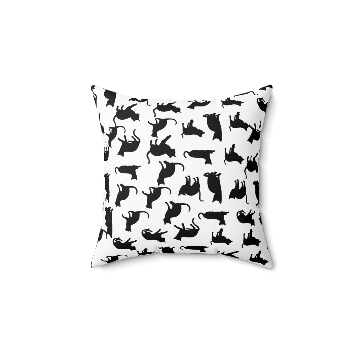 Black Cat AOP Spun Polyester Square Pillow