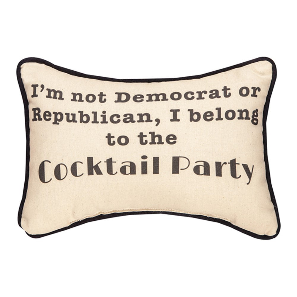 I'm Not A Dem Or Rep Word Pillow 12.5x8 Throw Pillow