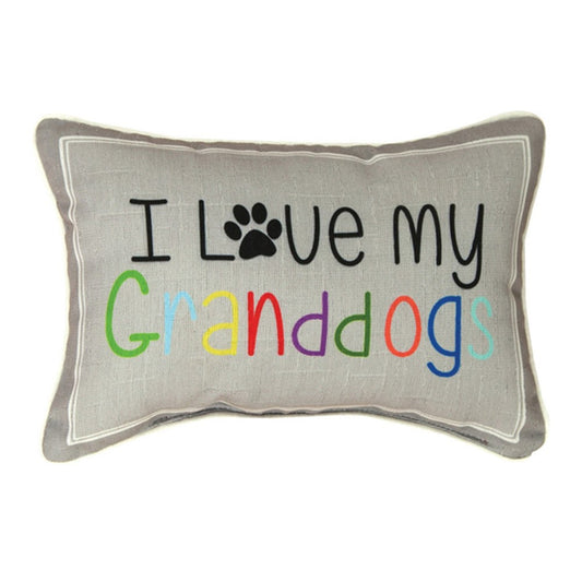 I Love My Granddogs Word Pillow 12.5x8 Throw Pillow