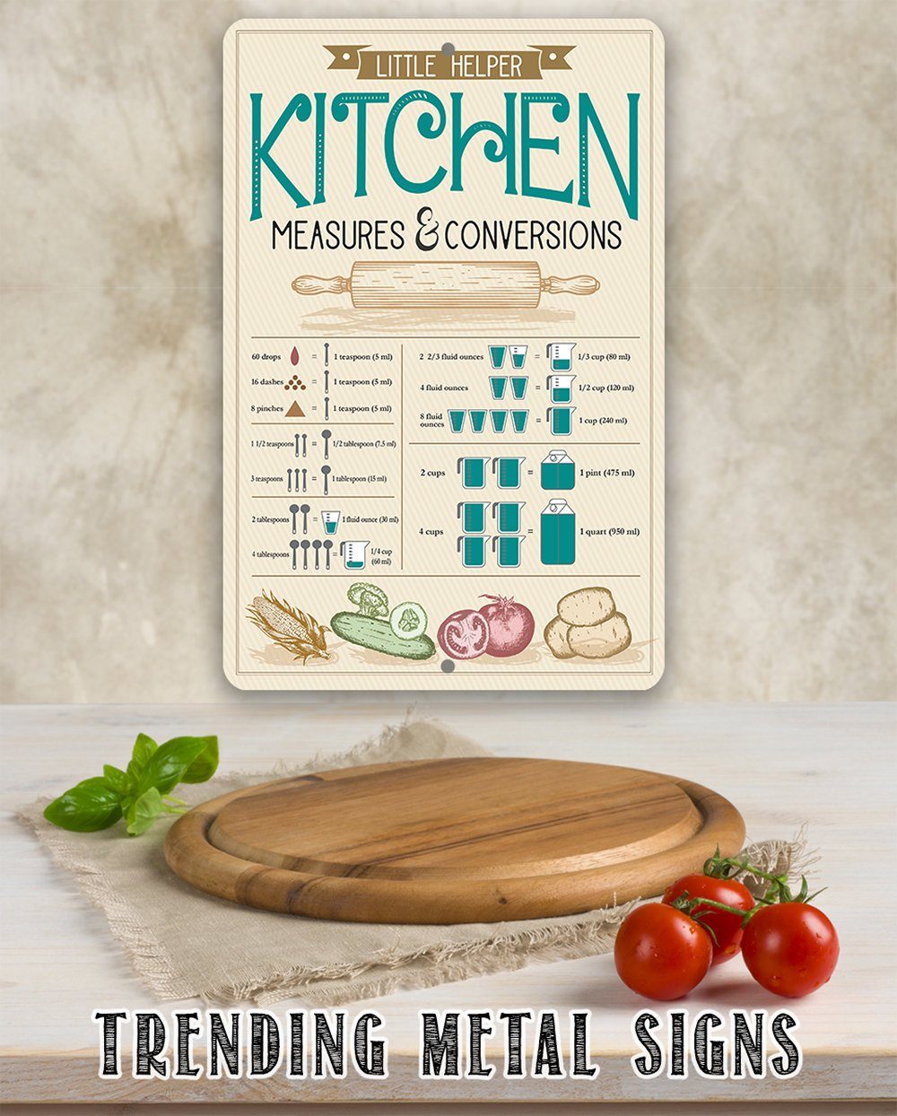 Kitchen Conversions - Metal Sign - 8x12" - Made in the USA !